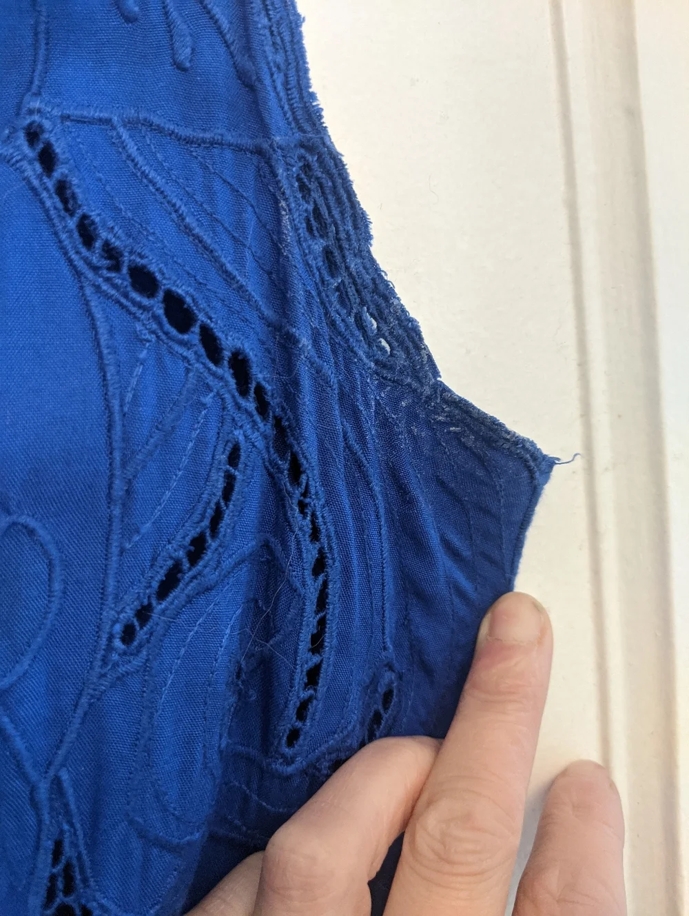 Vintage Royal Blue Lace-Trim Jumpsuit - Picture 9 of 10